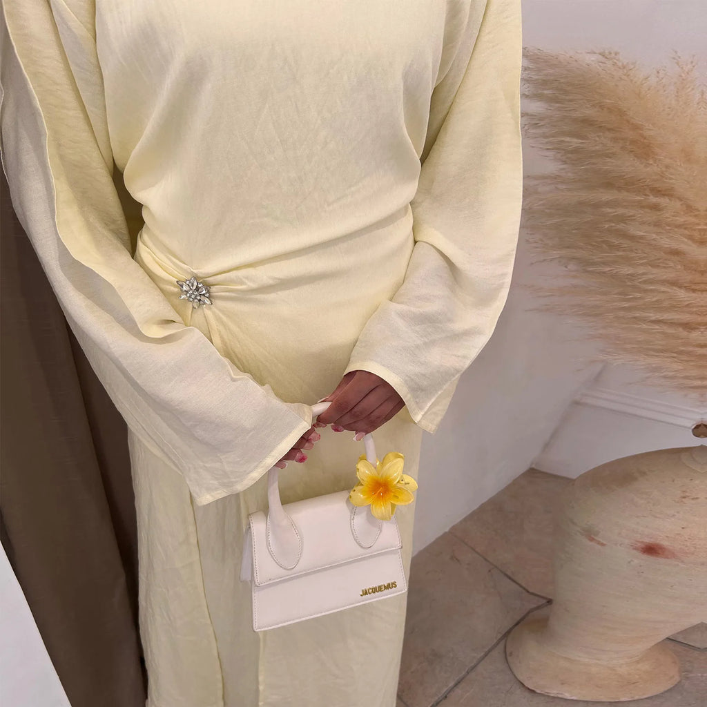 Arabic Women Modest Muslim Dress Eid Dubai Plain Abaya Islamic Party Outfit 2025 Middle Eastern Holiday Clothing New Turkey Robe