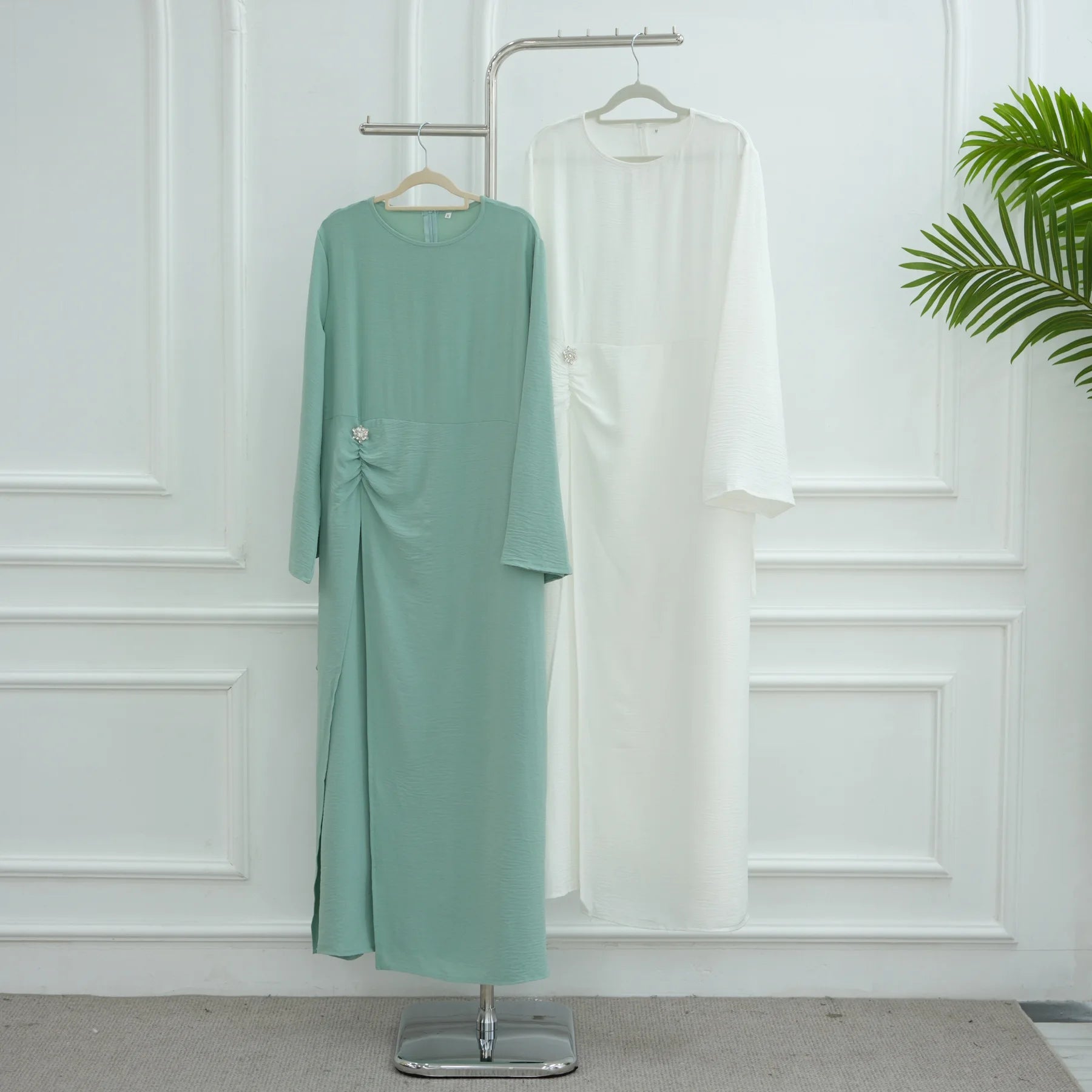 Arabic Women Modest Muslim Dress Eid Dubai Plain Abaya Islamic Party Outfit 2025 Middle Eastern Holiday Clothing New Turkey Robe