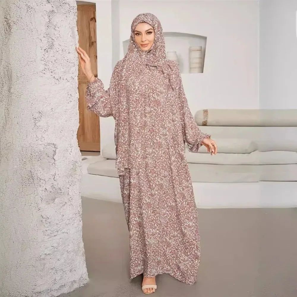 New Women's Muslim Prayer Abaya Dress Long Islamic Full Cover Prayer Gown Modest Prayer Outfit for Ramadan Eid Mosque