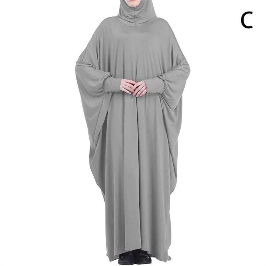 Muslim Hijab Abaya for Women Bat Sleeve Hooded Modest Prayer Dress Ladies Jilbabs Kaftan Dubai Saudi Robe Turkish Islam Clothing