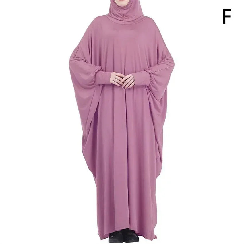 Muslim Hijab Abaya for Women Bat Sleeve Hooded Modest Prayer Dress Ladies Jilbabs Kaftan Dubai Saudi Robe Turkish Islam Clothing