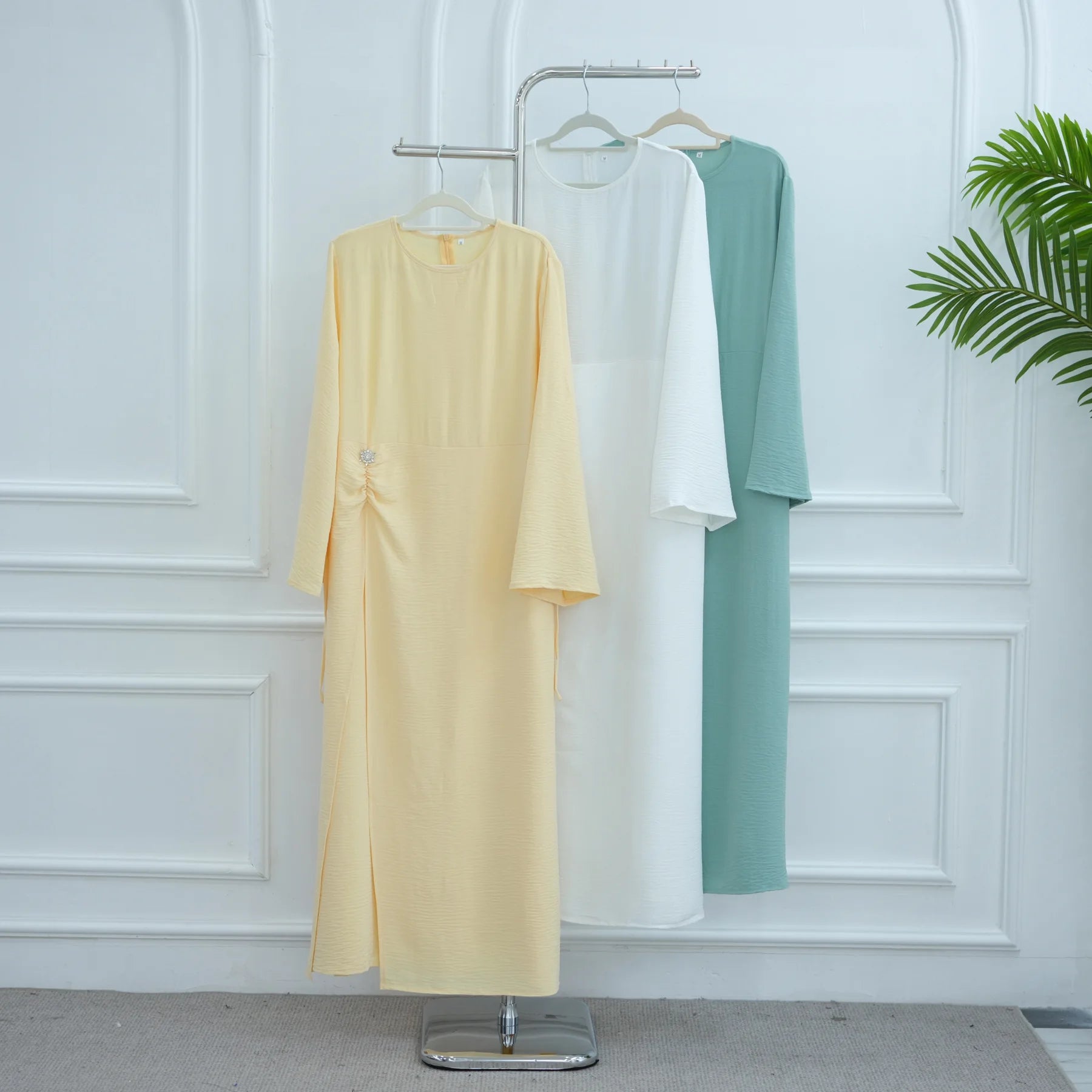 Arabic Women Modest Muslim Dress Eid Dubai Plain Abaya Islamic Party Outfit 2025 Middle Eastern Holiday Clothing New Turkey Robe