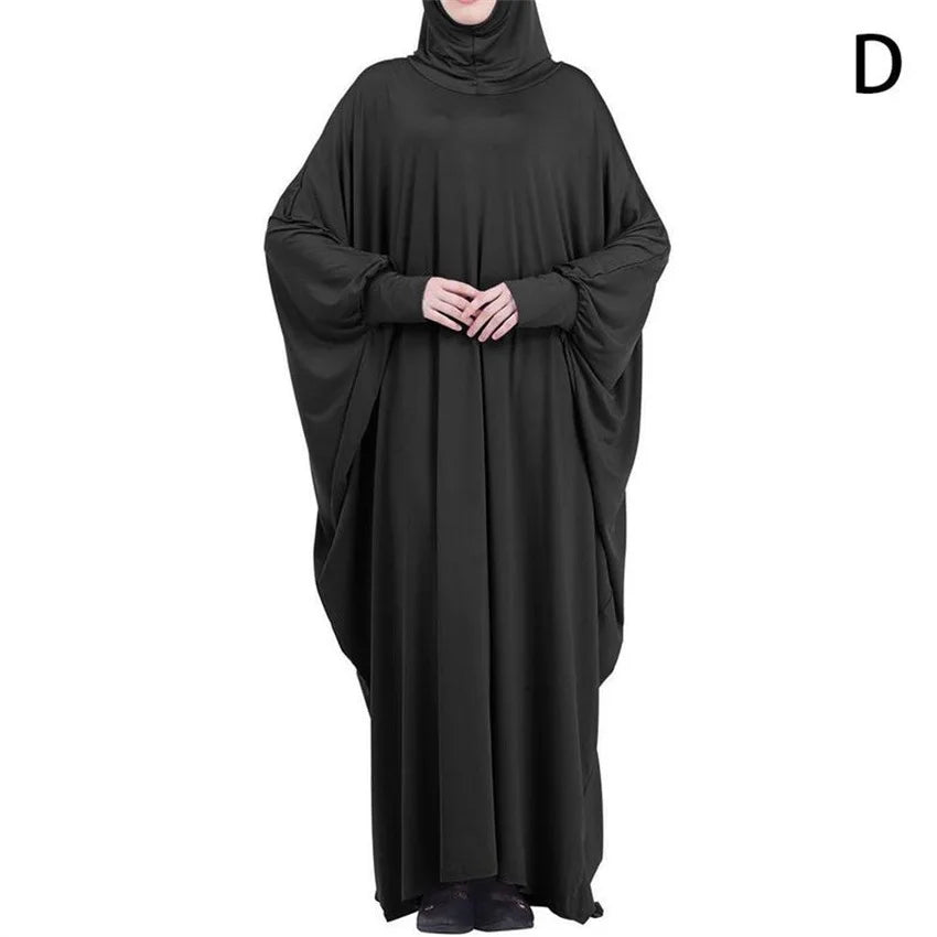 Muslim Hijab Abaya for Women Bat Sleeve Hooded Modest Prayer Dress Ladies Jilbabs Kaftan Dubai Saudi Robe Turkish Islam Clothing