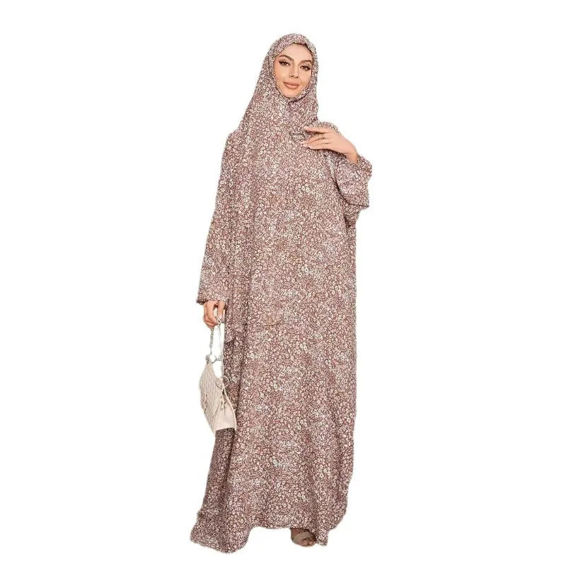 New Women's Muslim Prayer Abaya Dress Long Islamic Full Cover Prayer Gown Modest Prayer Outfit for Ramadan Eid Mosque
