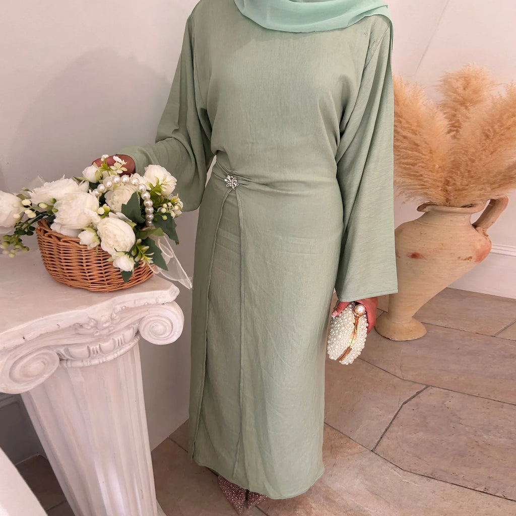 Arabic Women Modest Muslim Dress Eid Dubai Plain Abaya Islamic Party Outfit 2025 Middle Eastern Holiday Clothing New Turkey Robe