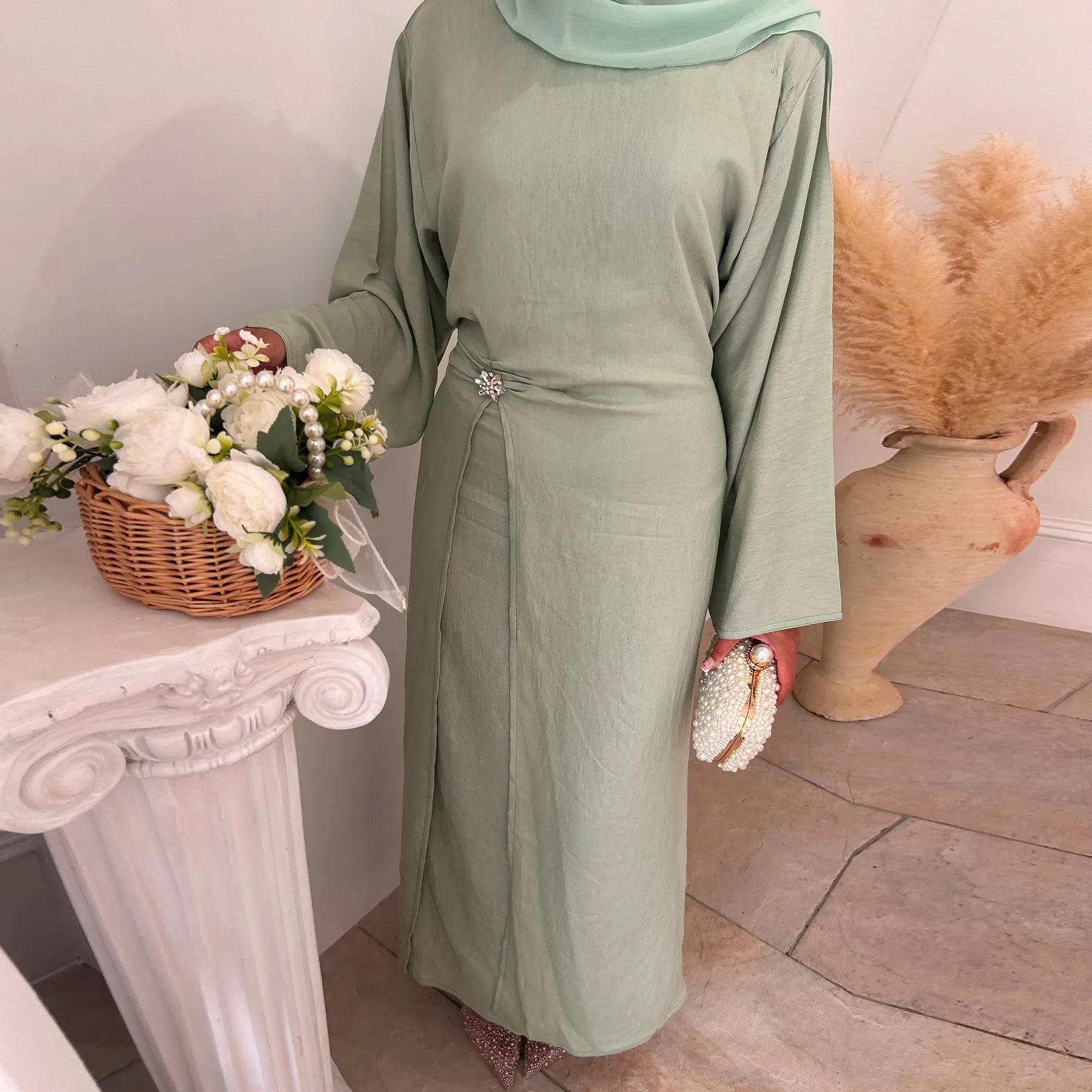Arabic Women Modest Muslim Dress Eid Dubai Plain Abaya Islamic Party Outfit 2025 Middle Eastern Holiday Clothing New Turkey Robe