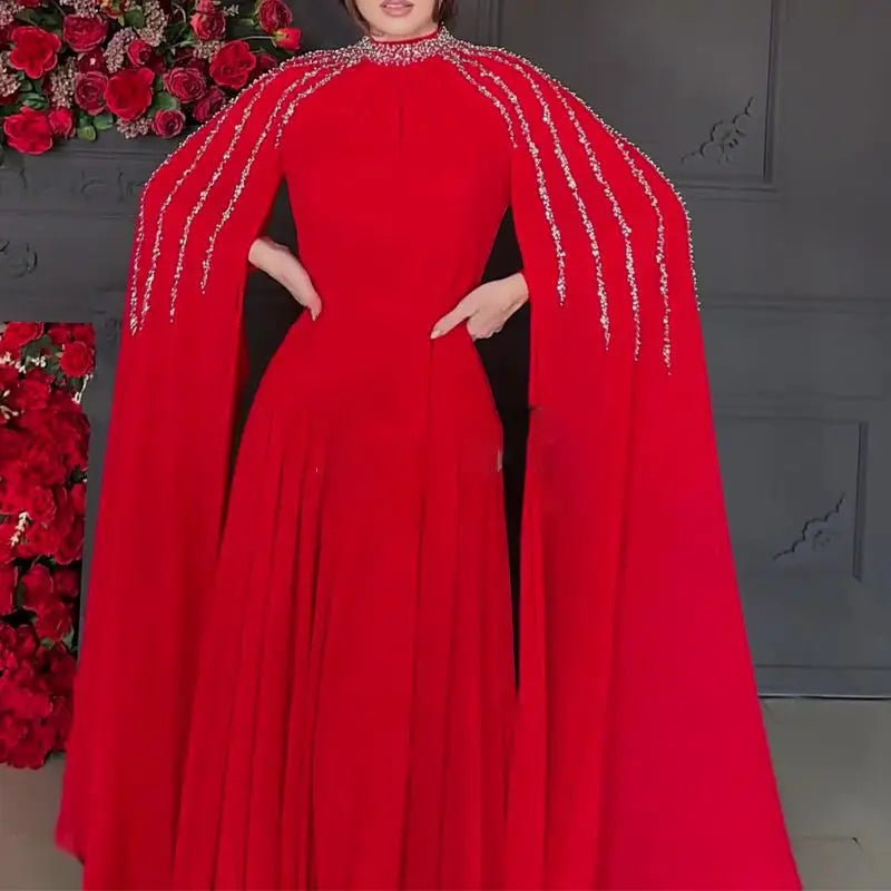 Abaya, Middle Eastern Hot Drilling Robe Evening Gown, Muslim Women's Long Robes,  Saudi Arabia Caftan Islam Clothes for Muslim