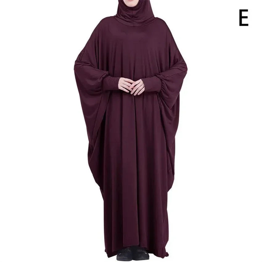Muslim Hijab Abaya for Women Bat Sleeve Hooded Modest Prayer Dress Ladies Jilbabs Kaftan Dubai Saudi Robe Turkish Islam Clothing
