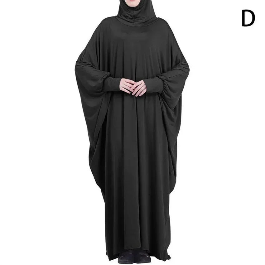 Muslim Hijab Abaya for Women Bat Sleeve Hooded Modest Prayer Dress Ladies Jilbabs Kaftan Dubai Saudi Robe Turkish Islam Clothing