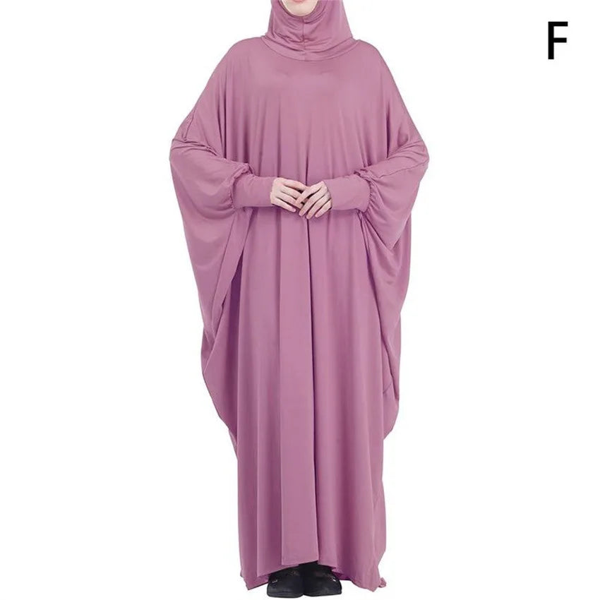 Muslim Hijab Abaya for Women Bat Sleeve Hooded Modest Prayer Dress Ladies Jilbabs Kaftan Dubai Saudi Robe Turkish Islam Clothing