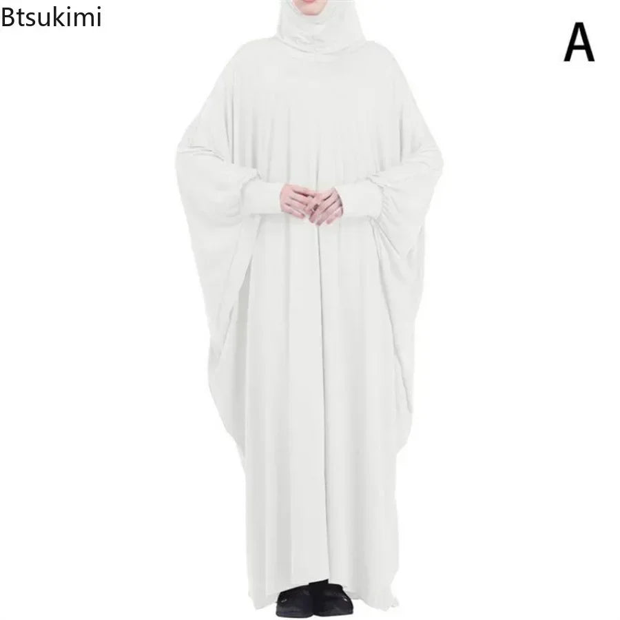 Muslim Hijab Abaya for Women Bat Sleeve Hooded Modest Prayer Dress Ladies Jilbabs Kaftan Dubai Saudi Robe Turkish Islam Clothing