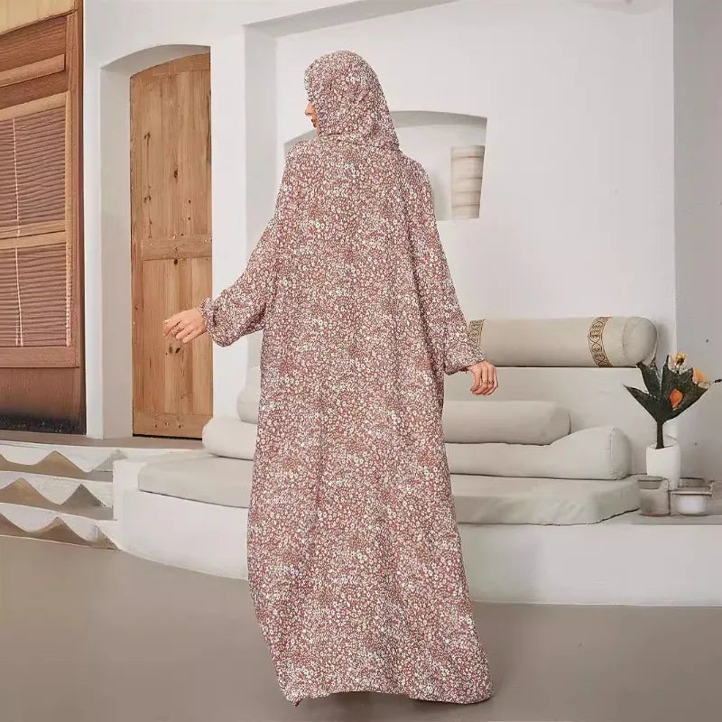 New Women's Muslim Prayer Abaya Dress Long Islamic Full Cover Prayer Gown Modest Prayer Outfit for Ramadan Eid Mosque
