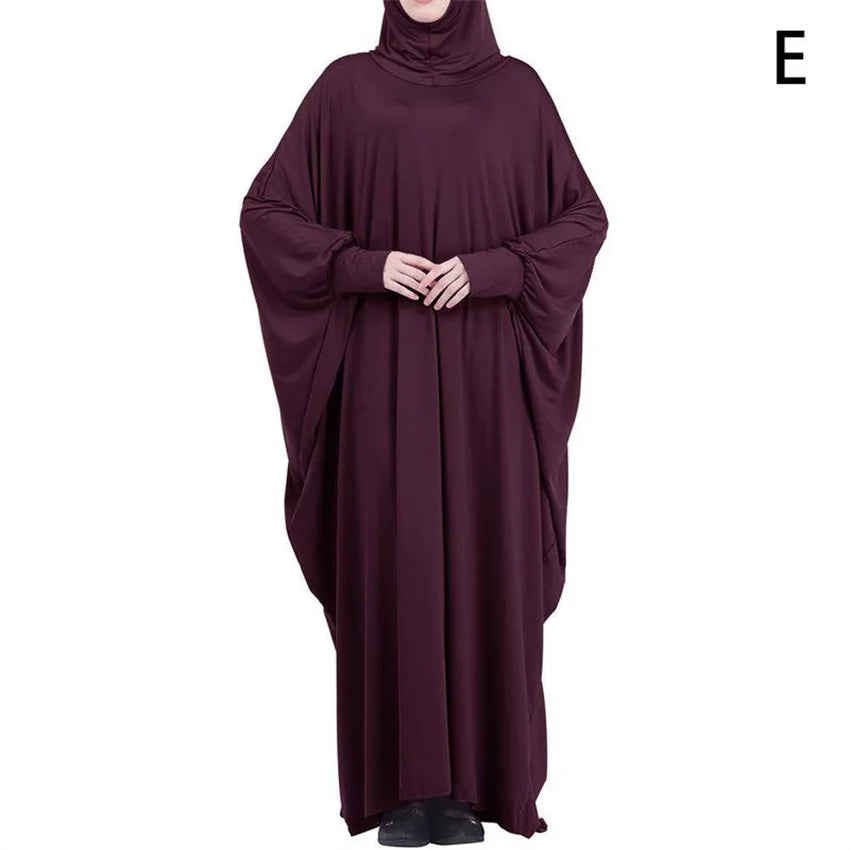 Muslim Hijab Abaya for Women Bat Sleeve Hooded Modest Prayer Dress Ladies Jilbabs Kaftan Dubai Saudi Robe Turkish Islam Clothing