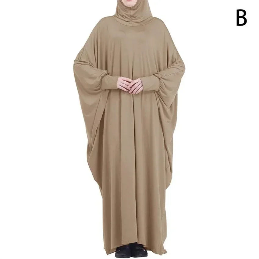 Muslim Hijab Abaya for Women Bat Sleeve Hooded Modest Prayer Dress Ladies Jilbabs Kaftan Dubai Saudi Robe Turkish Islam Clothing
