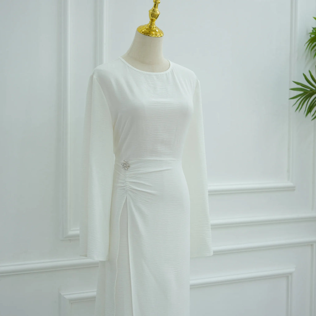 Arabic Women Modest Muslim Dress Eid Dubai Plain Abaya Islamic Party Outfit 2025 Middle Eastern Holiday Clothing New Turkey Robe