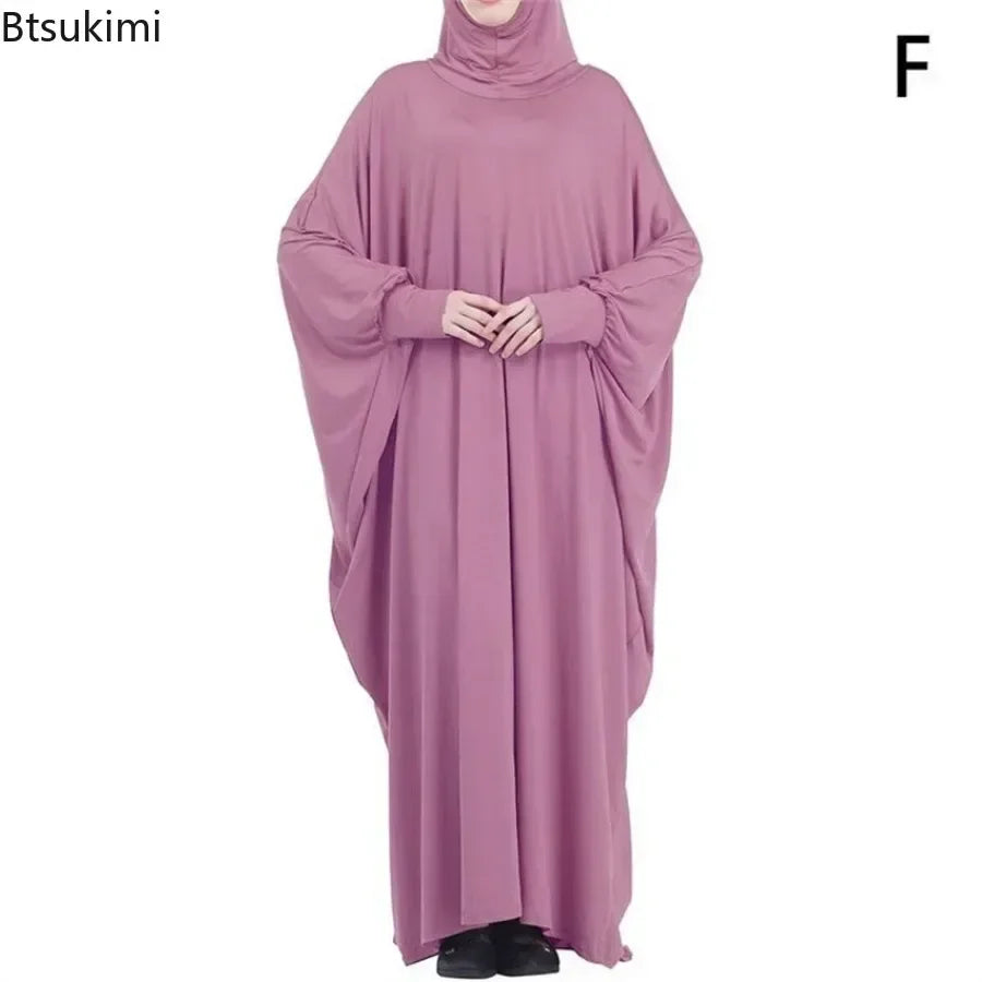 Muslim Hijab Abaya for Women Bat Sleeve Hooded Modest Prayer Dress Ladies Jilbabs Kaftan Dubai Saudi Robe Turkish Islam Clothing