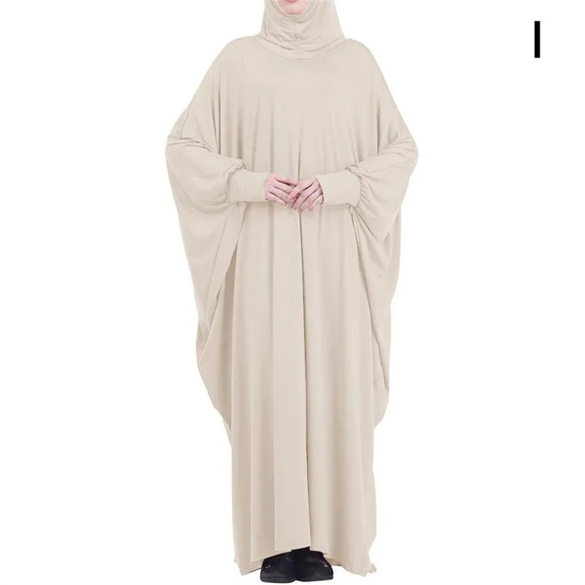 Muslim Hijab Abaya for Women Bat Sleeve Hooded Modest Prayer Dress Ladies Jilbabs Kaftan Dubai Saudi Robe Turkish Islam Clothing