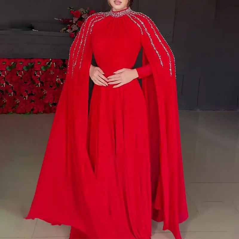 Abaya, Middle Eastern Hot Drilling Robe Evening Gown, Muslim Women's Long Robes,  Saudi Arabia Caftan Islam Clothes for Muslim