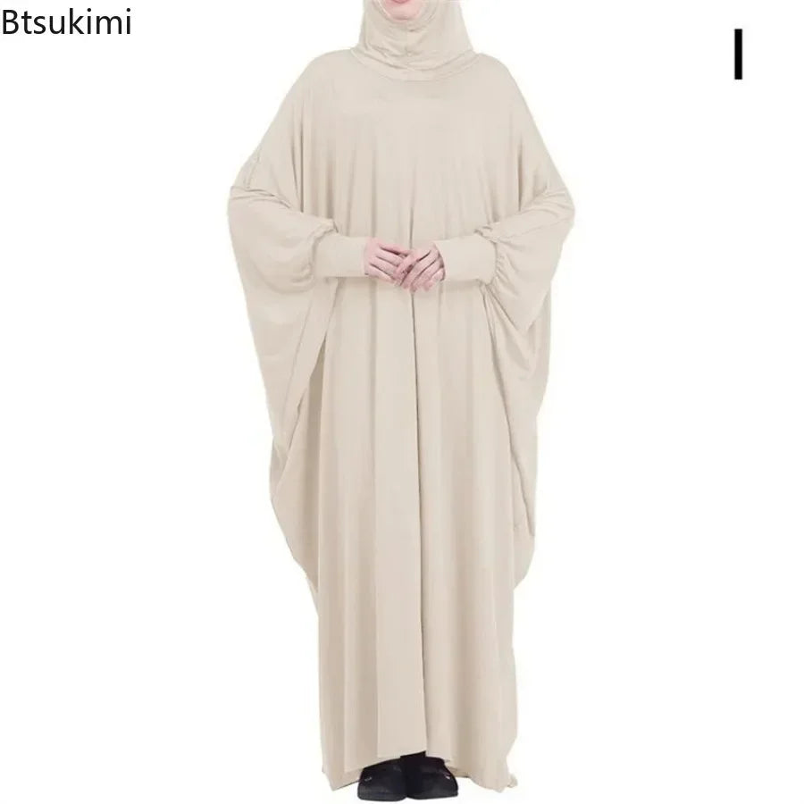 Muslim Hijab Abaya for Women Bat Sleeve Hooded Modest Prayer Dress Ladies Jilbabs Kaftan Dubai Saudi Robe Turkish Islam Clothing