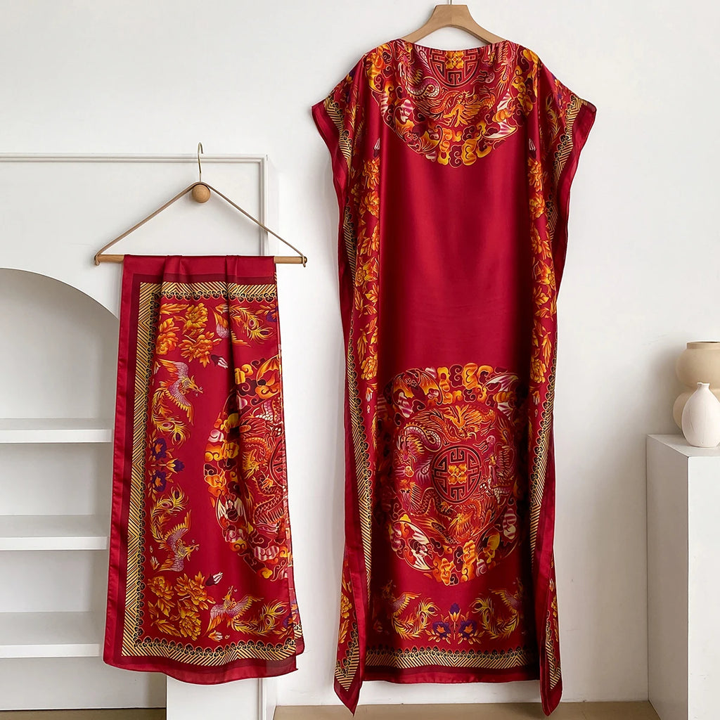 Fashion Dubai Abaya For Women Summer Short Sleeve Cotton Print Dress Loose Lady Maxi Islam African Dress With Big Scarf