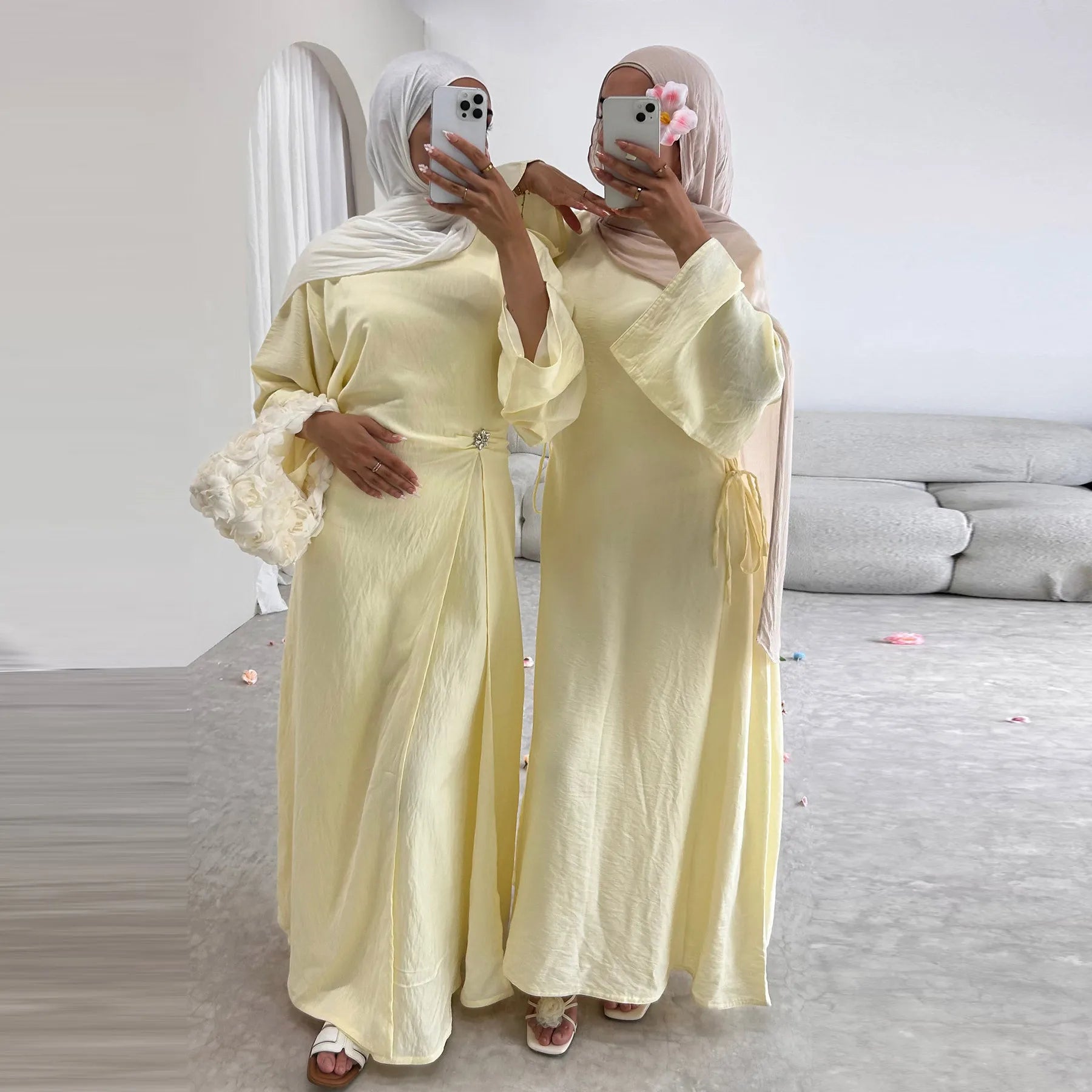 Arabic Women Modest Muslim Dress Eid Dubai Plain Abaya Islamic Party Outfit 2025 Middle Eastern Holiday Clothing New Turkey Robe