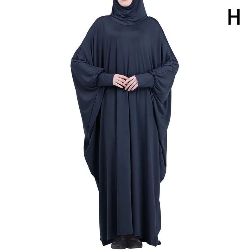 Muslim Hijab Abaya for Women Bat Sleeve Hooded Modest Prayer Dress Ladies Jilbabs Kaftan Dubai Saudi Robe Turkish Islam Clothing