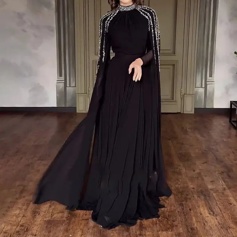 Abaya, Middle Eastern Hot Drilling Robe Evening Gown, Muslim Women's Long Robes,  Saudi Arabia Caftan Islam Clothes for Muslim